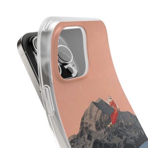 Retro Ski Phone Case | Silly Girls Live Forever, Vintage Ski Jump Collage, Pink Mountain Flexi Case, Skier Gift, Ski Bum, iPhone image 16