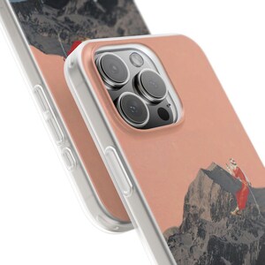 Retro Ski Phone Case | Silly Girls Live Forever, Vintage Ski Jump Collage, Pink Mountain Flexi Case, Skier Gift, Ski Bum, iPhone image 15