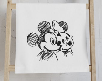 Badezimmer Handtuch / Minnie Mickey Skizze / Handtuch / Disney Inspiriert Home Decor / Badetuch