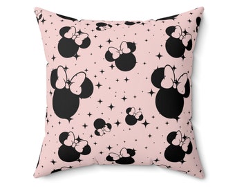 Disney Inspired Square Pillow / Stars and Minnie Ears / Home Decor / Disney Collection / Disney Lover Gifts