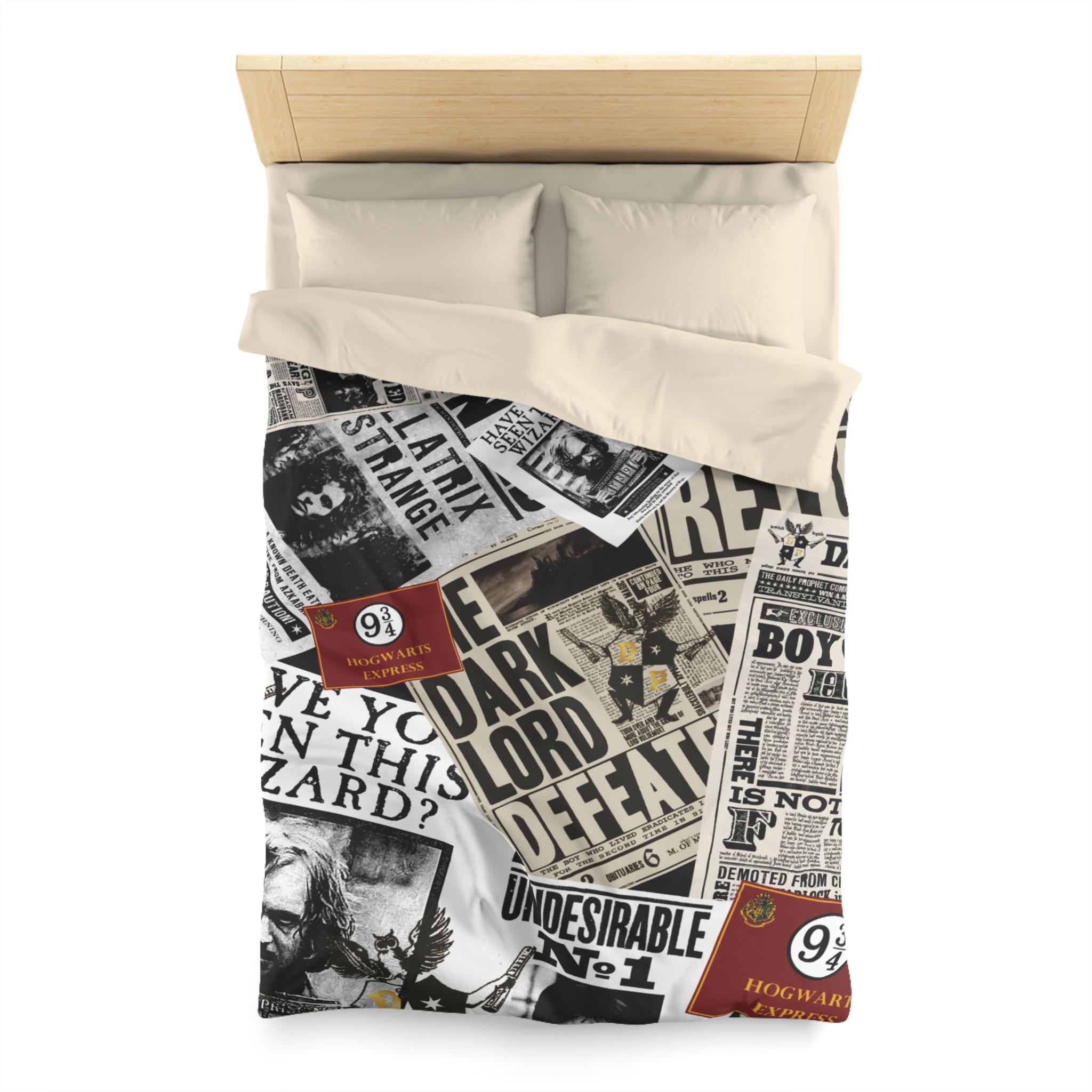 Daily Prophet Duvet Cover / Harry Potter Inspired Bedding / Microfiber ...