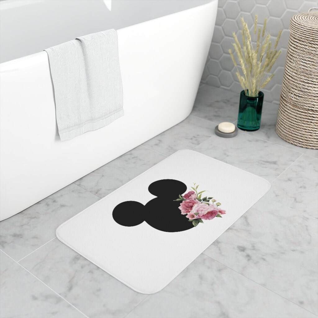 Memory Foam Bath Mat / Mickey Spring Flowers / Disney Inspired Home Decor