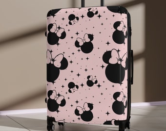 Disney Inspired Travel Luggage / Pink Minnie Wheeled Suitcase / Wheeled Bag / Travel Bag / Disney Lovers Gift