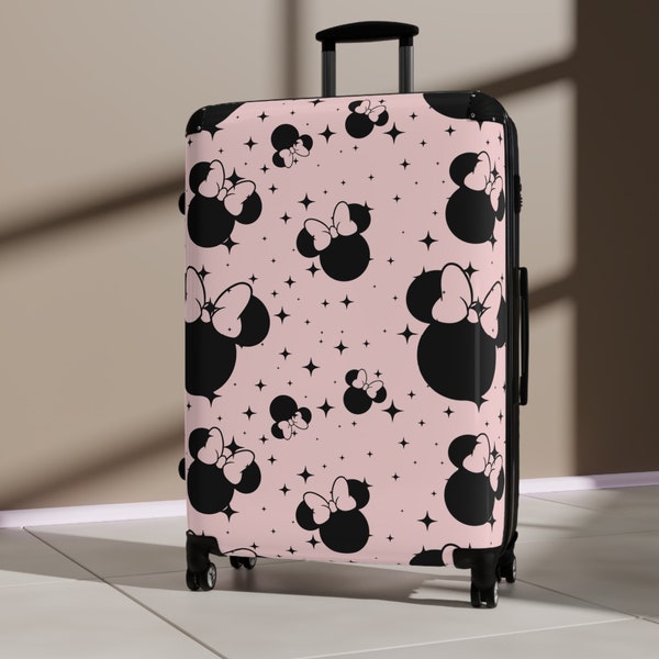 Disney Inspired Travel Luggage / Pink Minnie Wheeled Suitcase / Wheeled Bag / Travel Bag / Disney Lovers Gift