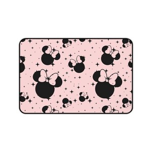 Disney Inspired Desk Mat / Pink Minnie Mouse Ears / Stars / Office Supplies / Mouse Pad / Computer Desk Pad image 2