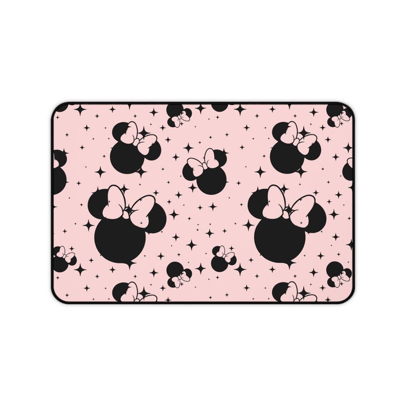 Disney Inspired Desk Mat / Pink Minnie Mouse Ears / Stars / Office Supplies / Mouse Pad / Computer Desk Pad image 2