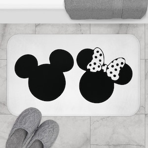 Badematte aus Memory-Schaum / Minnie & Mickey / Disney-inspirierte Wohnaccessoires / Rutschfeste Matte / Badezimmerkollektion