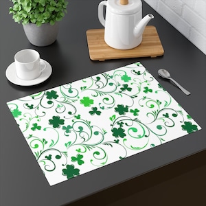 Shamrock Placemat Cotton / Hidden Mickey / Disney Inspired Decor / St. Patrick's Day  / Tabletop Placement / Disney Lovers Gift