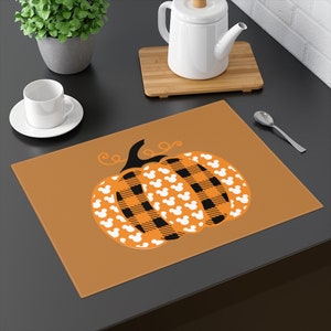 Pumpkin Disney Placemat / Mickey Pumpkins / Thanksgiving Table / Disney Inspired Decor / Tabletop Placement / Happy Thanksgiving