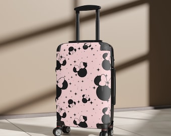 Disney Inspired Travel Luggage Pink Minnie Wheeled Suitcase Wheeled Bag  Travel Bag Disney Lovers Gift