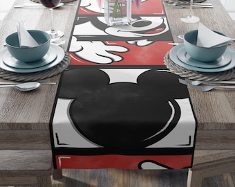 Mickey Table Runner / Disney Inspired Home Decor / Distressed Pattern / Kitchen Decor / Dining Table