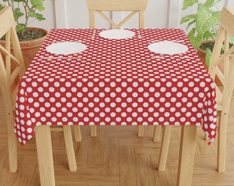 テーブルクロス / ディズニー風スクエアテーブルクロス / 赤と白