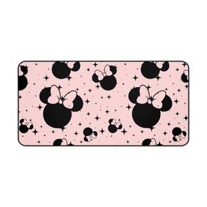 Disney Inspired Desk Mat / Pink Minnie Mouse Ears / Stars / Office Supplies / Mouse Pad / Computer Desk Pad image 9