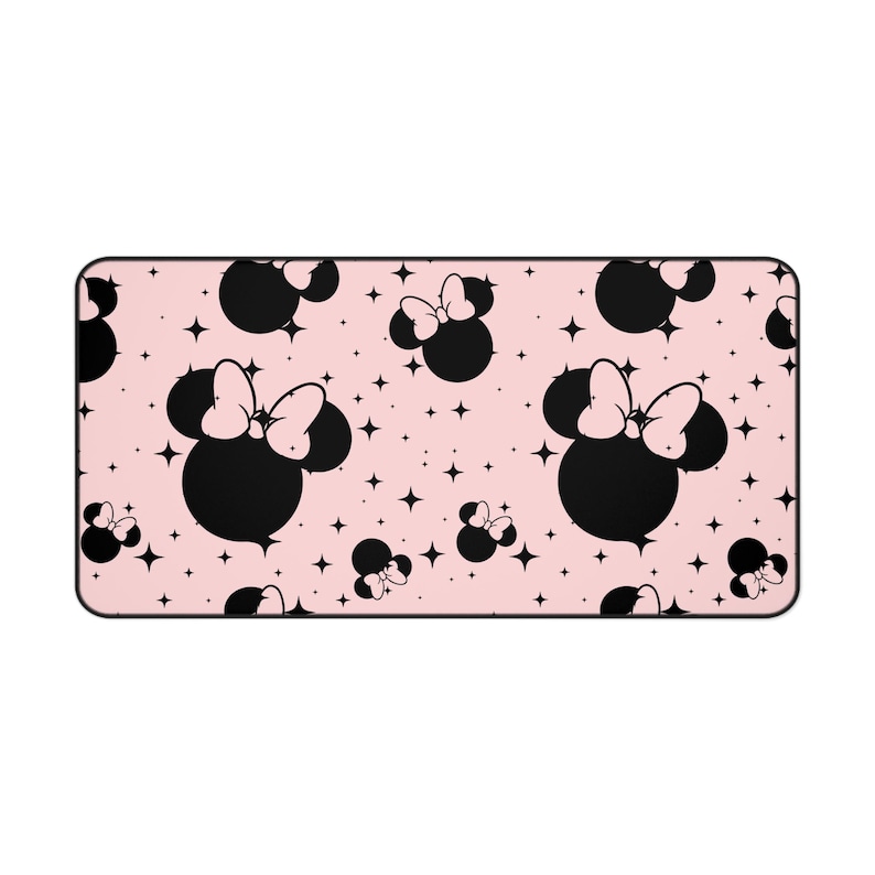 Disney Inspired Desk Mat / Pink Minnie Mouse Ears / Stars / Office Supplies / Mouse Pad / Computer Desk Pad image 9
