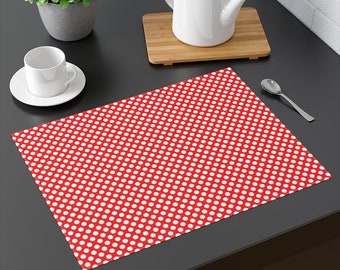 Mantel disney Polka Dot / Rojo y blanco / Decoración inspirada en Disney / Colocación de mesa / Regalo para amantes de Disney / Mantel personalizado
