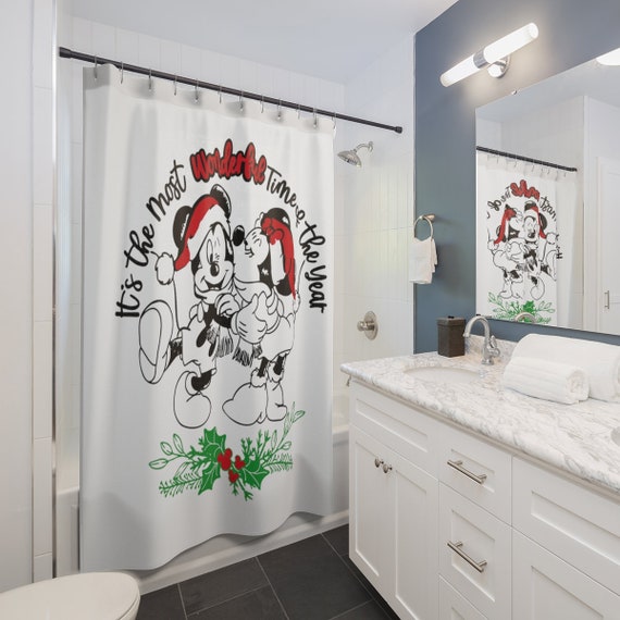 Disney Inspired Christmas Shower Curtain / Holiday Decor / Etsy