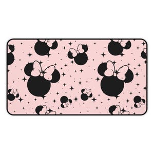 Disney Inspired Desk Mat / Pink Minnie Mouse Ears / Stars / Office Supplies / Mouse Pad / Computer Desk Pad image 6