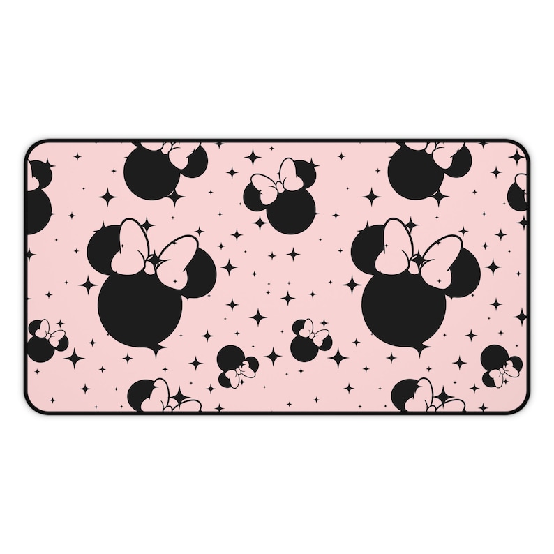 Disney Inspired Desk Mat / Pink Minnie Mouse Ears / Stars / Office Supplies / Mouse Pad / Computer Desk Pad image 6