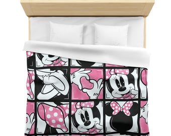 Funda nórdica de microfibra inspirada en Disney / Minnie / Decoración del hogar / Colección Disney Home / Ropa de cama Disney