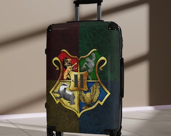 Harry Potter Inspired Travel Luggage /  Hogwarts Wheeled Suitcase / Wheeled Bag / Travel Bag / Carry On Bag