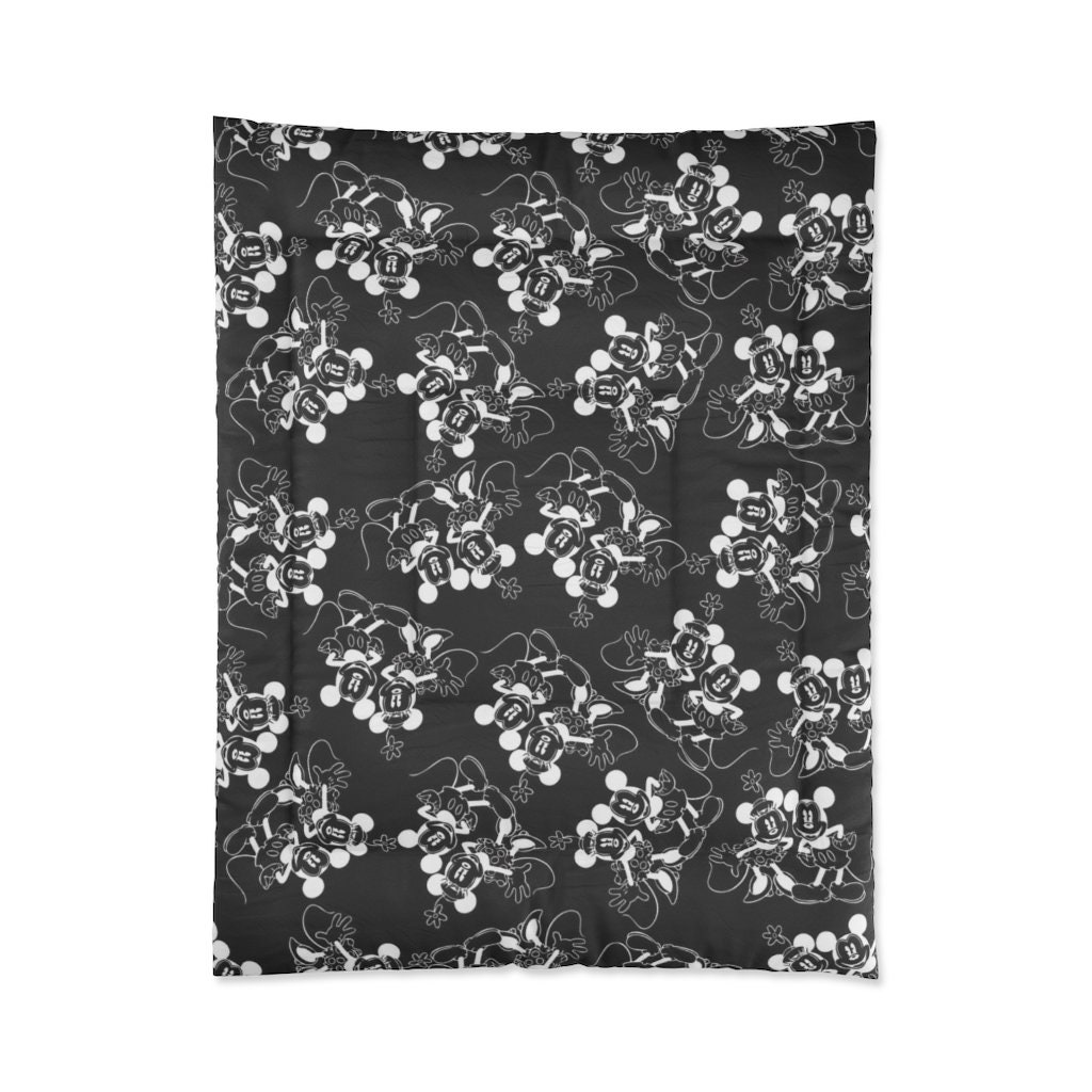 Disney Comforter / Retro Mickey and Minnie / Black With White Etsy