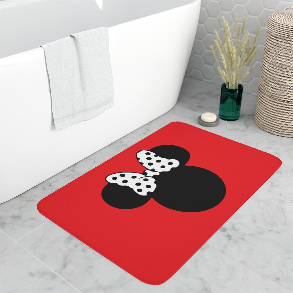 Red Memory Foam Bath Mat / Minnie / Disney Inspired Home Decor