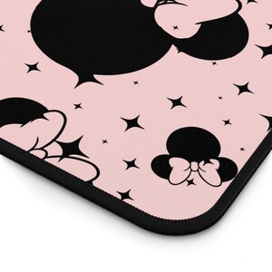 Disney Inspired Desk Mat / Pink Minnie Mouse Ears / Stars / Office Supplies / Mouse Pad / Computer Desk Pad image 5
