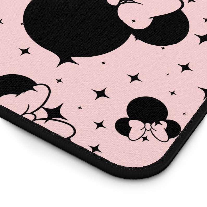 Disney Inspired Desk Mat / Pink Minnie Mouse Ears / Stars / Office Supplies / Mouse Pad / Computer Desk Pad image 5