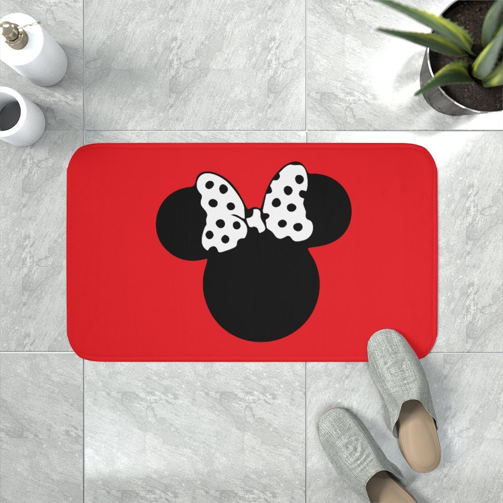 Red Memory Foam Bath Mat / Minnie / Disney Inspired Home Decor