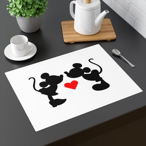 Placemat Cotton / Mickey & Minnie / Disney Inspired Decor / Tabletop Placement / Disney Lovers Gift / Custom Placemat