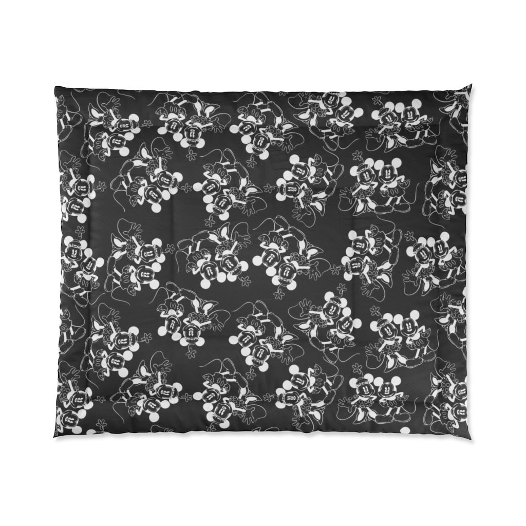 Disney Comforter / Retro Mickey and Minnie / Black With White Etsy