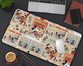 Disney inspirierte Schreibtischunterlage / Mickey Comics / Bürobedarf / Mausunterlage / Computer Schreibtischunterlage