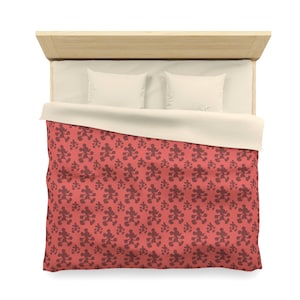 Disney Inspired Microfiber Duvet Cover / Mickey Rosy Red / Bedroom Collection / Home Decor / Disney Blanket
