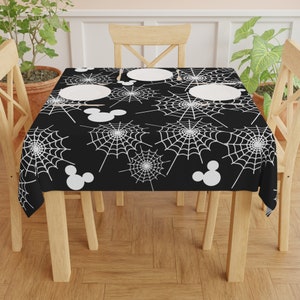 Spider Web Table Cloth / Disney Inspired Square Table Cloth / Halloween Mickey / Disney Home Decor / Dining Set