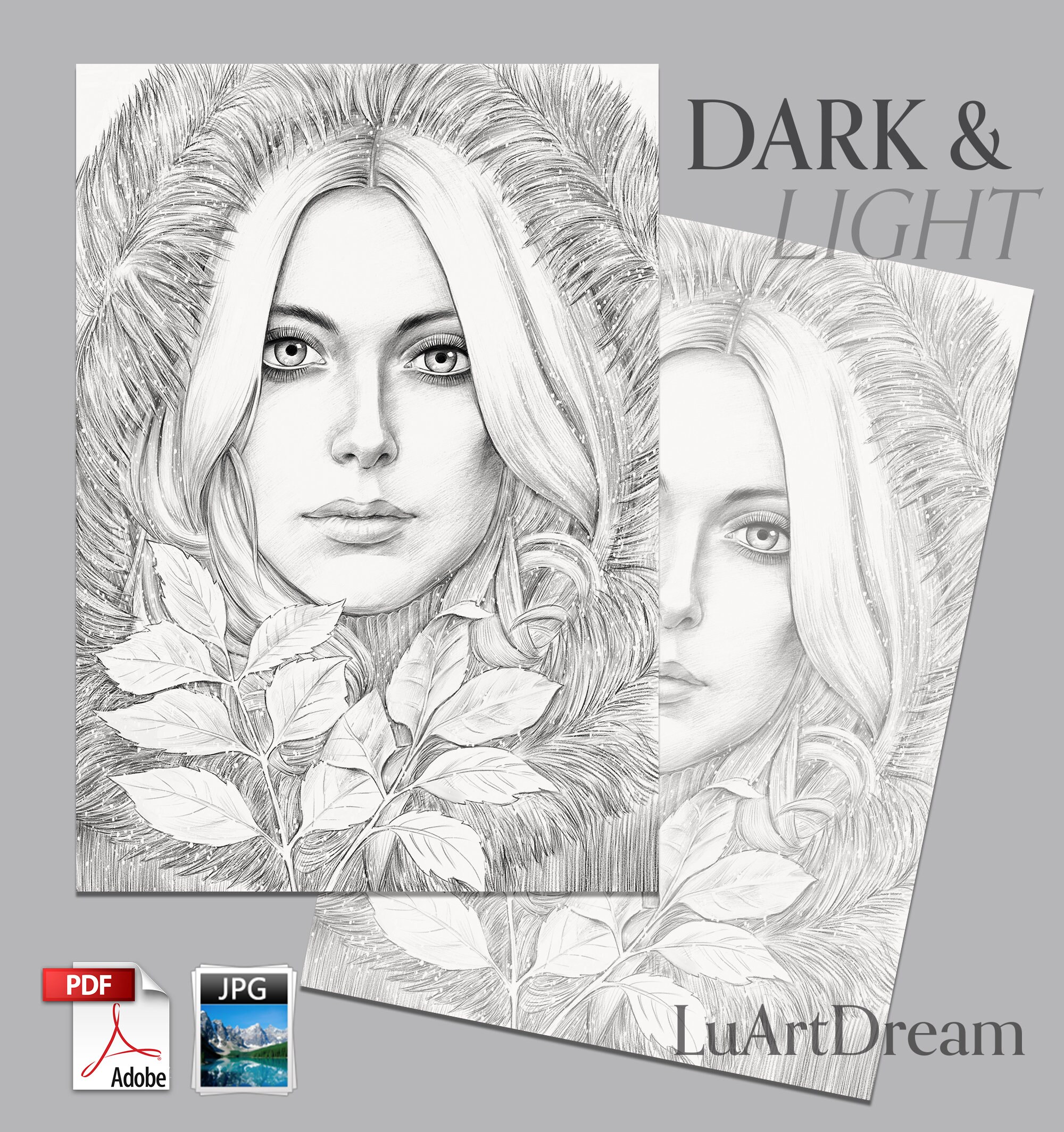 Winter Coloring Page Digital Download Illustration PDF JPG Etsy UK