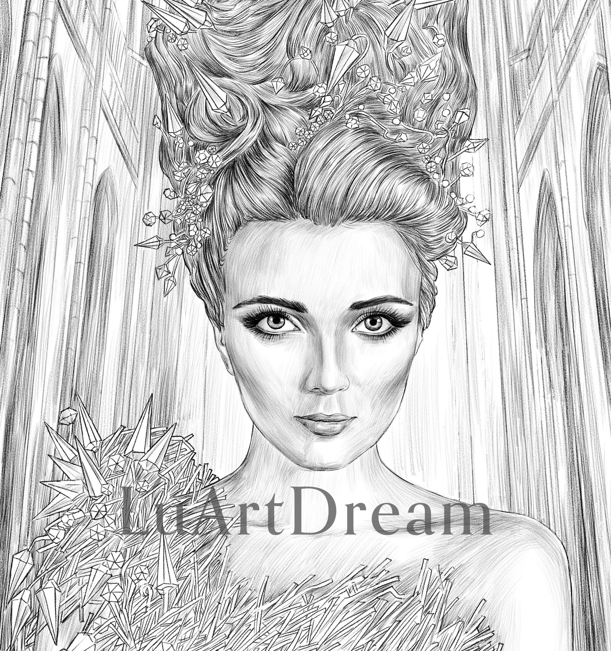 The Snow Queen Coloring Page Digital Download Illustration - Etsy UK