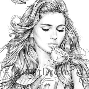 Dragonfly - Coloring Page - Digital Download Illustration PDF JPG - Grayscale Coloring Page for Adults - Printable Coloring
