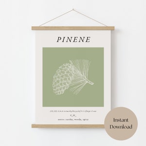 Pinene digital print, chemistry poster, science wall art, matisse print, housewarming gift, botanical print, molecule art, instant download