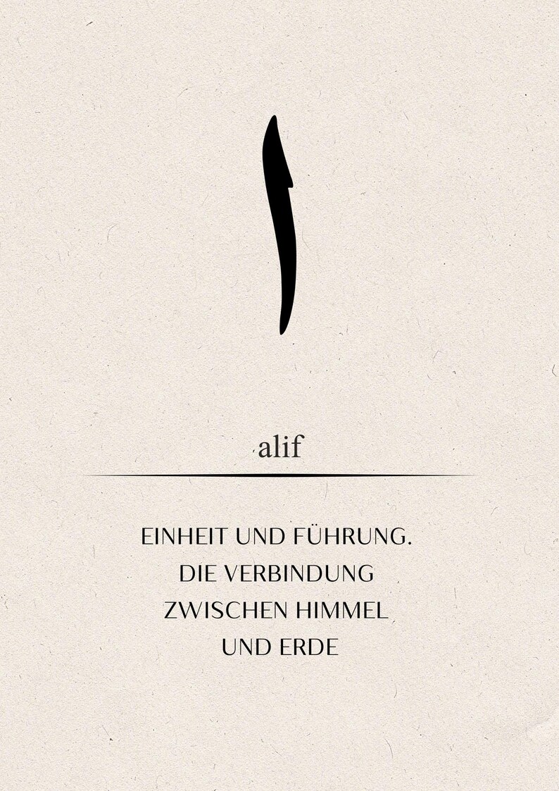 Arabic Letter “alif” – Digital Poster to Print – Spirituality, Depth ...