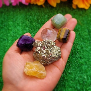 SALE ENDS 40%OFF|Money Wealth Abundance Crystal Kit Healing Crystals Kit  Crystal Tumbled Stones Crystal Set