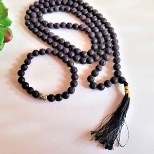LAST CHANCE 40%OFF|Buddha Bracelet Necklace Mala Wrist Mala Beaded Jewelry Prayer Mala Japa Beaded Hand Knotted Meditation Healing Crystals