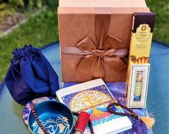Gift Box Spiritual Kit Meditation 7Chakras Kit Self Care Wellness HandBowl Chakra Healing Balancing Sound Bowl Self Love Gifts