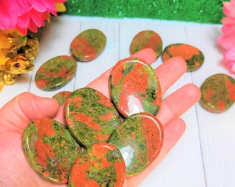 FLASH SALE 40%OFF|Unakite Worry Stone Palm Stone Thumb Stone Energy Booster Healing Crystals Pocket Stone Calming/Self-Assurance Stone