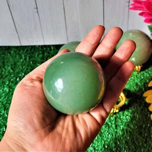 ÚLTIMA OPORTUNIDAD 40% DE DESCUENTO/Esfera de cristal grande Soporte de esfera de bola de cristal Esferas de cristal curativas de aventurina verde Piedras curativas Decoración de cristal