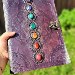 LAST CHANCE 40%OFF|Large 7 Chakra Leather Journal Notebook for Gratitude Diary Meditation Handmade Travel Everyday Journaling Perfect Gift