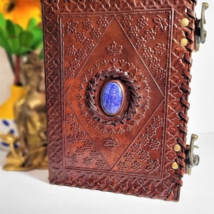 50%OFF|Leather Journal Crystal Meditation Mindfulness Yoga Everyday Diary Notebook Travel Journal