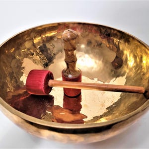 Authentic Large Handmade Tibetan Singing Bowl Meditation Sound Bowl Deep Vibration Chakra Balance Healing Hammering Sound Therapy