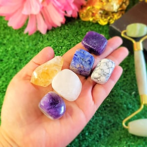 LAST CHANCE 40%OFF|Sleep Calming Relax Crystal Kit Healing Crystals Kit Crystal Tumbled Stones Palm Stone Crystal Set