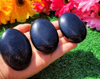 TODAY ONLY 50%OFF|Large Black Obsidian Crystal Palm Pocket Stone Power Stone Energy Booster Healing Crystals Worry Stone Protection Stone