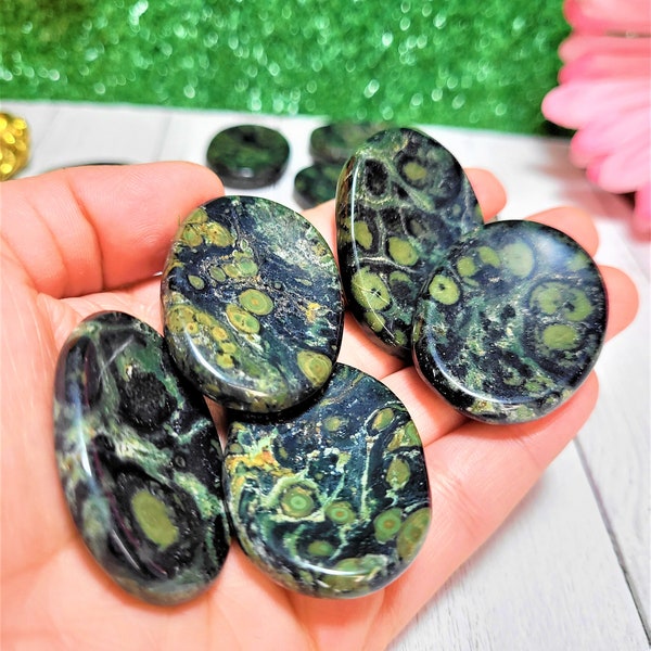 TODAY 50%OFF|Worry Stone Palm Stone Thumb Stone Kambaba Jasper Reiki Energy Booster Healing Crystals Pocket Soothing Peace Stone